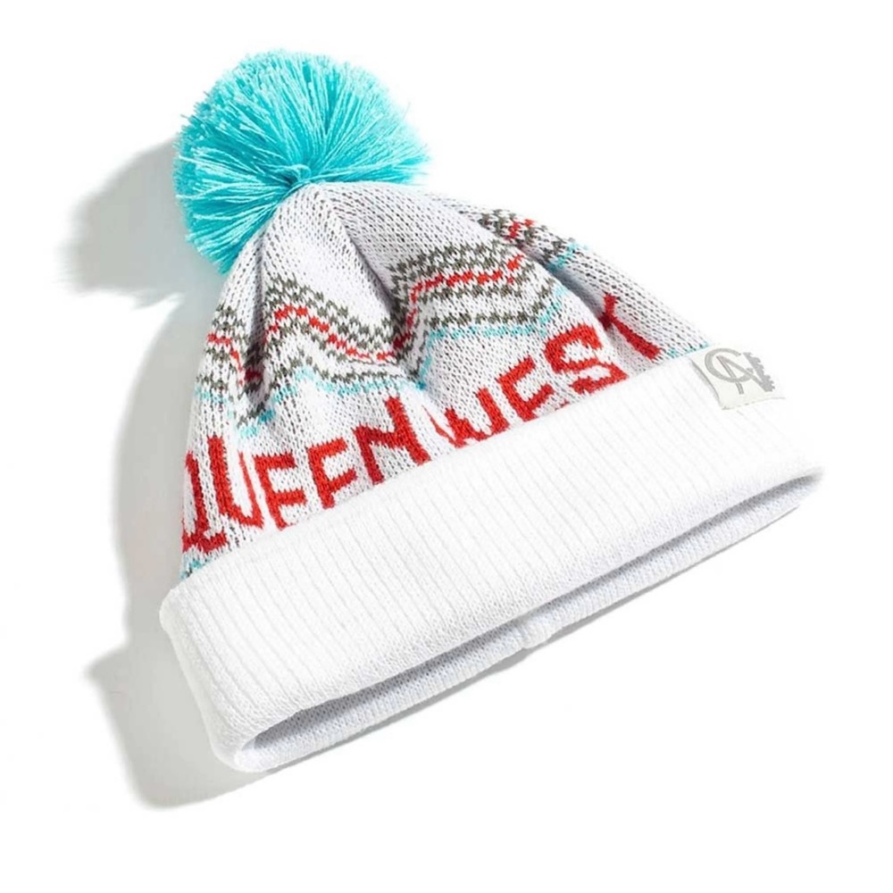 Retro Ski-doo Style Knit Beanie Hat Toque QUEEN WEST Adult Size Unisex